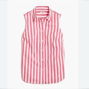 J. Crew Sleeveless cotton-blend poplin shirt in signature fit